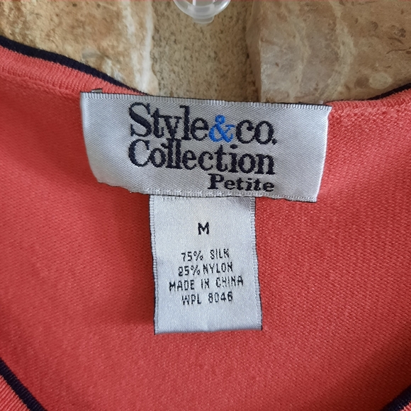 Style & Co Silk Blend Cardigan Med with Tank Top Small,  Set Coral Blue - Picture 6 of 12